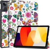 Case2go - Tablet hoes geschikt voor Xiaomi Redmi SE (2023) - Tri-fold Case - Auto/Wake functie - Vlinders