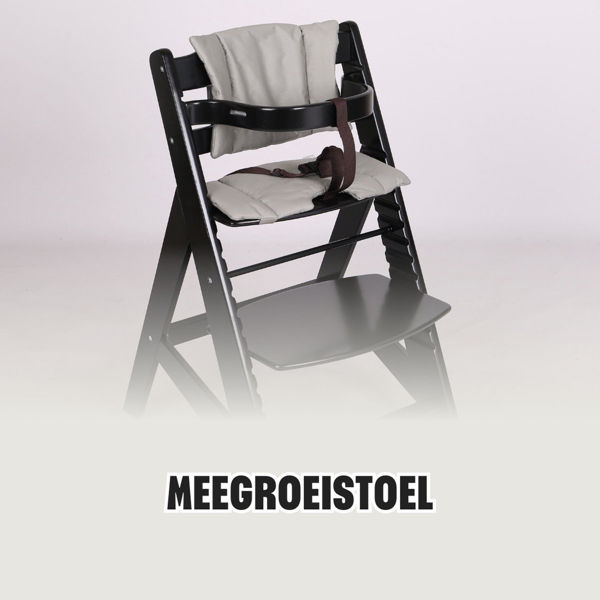 Buxibo Houten Meegroeistoel Kind - Inclusief Eetblad - Verstelbare Kinderstoel voor Comfort en Design - Inclusief kussen - 48×58×80cm - Zwart thumbnail 7