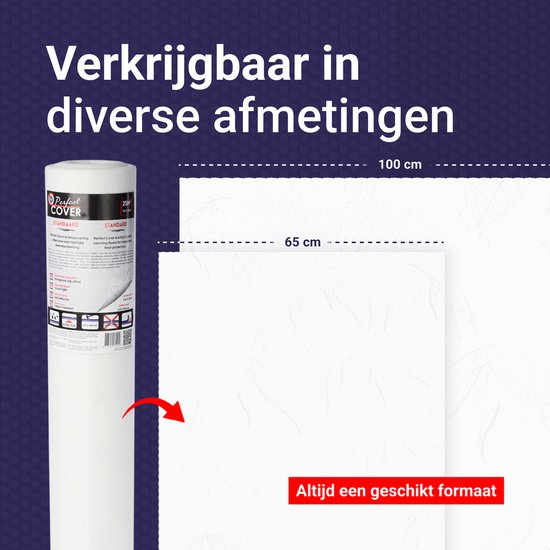 Perfect Cover® Standaard Zelfklevend Afdekvlies - 16,25m² - Voor Alle Oppervlakken - Professionele Kwaliteit Stucloper & Afdekfolie - Bescherming Tijdens Bouw & Renovatie - 170GSM - Vertrouwd door Professionals - Beter Dan Prima!