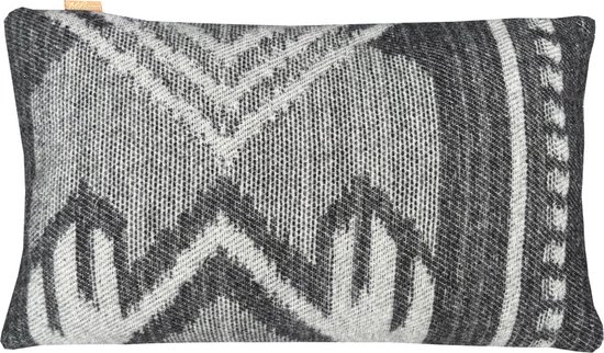 Mochica wool cushion black ornament rectangle