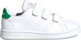 adidas Advantage C Jongens Sneakers - Ftwr White/Green/Grey Two F17 - Maat 28