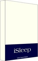 iSleep Flanel Laken - Eenpersoons - 160x270 cm - Licht Beige