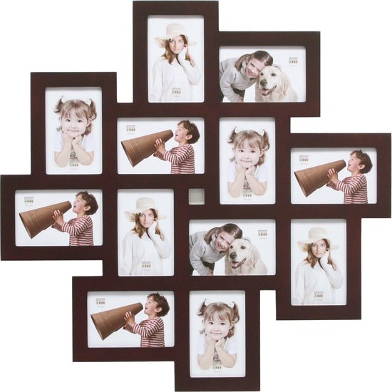 Deknudt Frames multifotolijst S65SV3 - bruin - voor 12 foto's 10x15 cm |  bol.com