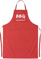 Benza Schort BBQ Specialist - Grappige/Leuke/Mooie/Luxe Keukenschort - Rood