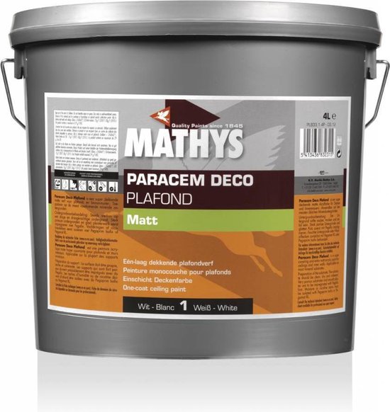 Mathys Paracem Deco Plafond - 1 l - 8 m²/l - Wit - Afwerkingslaag