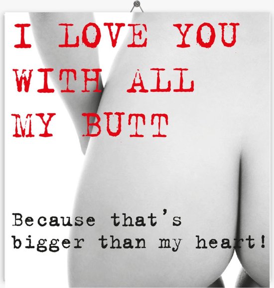 Carrelage Saint Valentin - Je t'aime de toutes mes fesses - 15 x 15 cm
