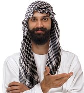 Arafat Sjaal in Palestijnse stijl/kleuren - PLO - katoen/polyester - Arabieren - verkleed artikel - zwart/wit