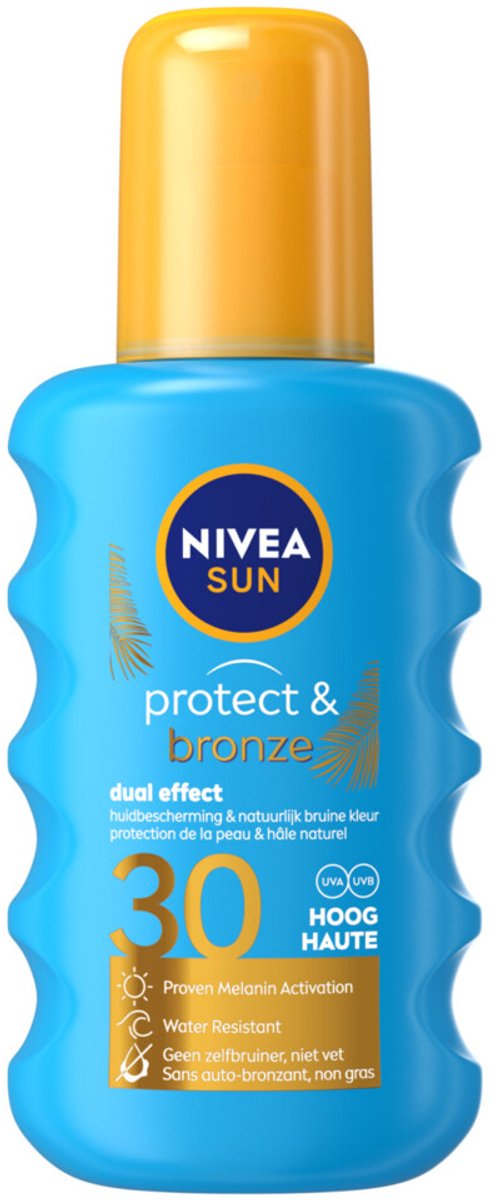NIVEA Sun Protect & Bronze Zonnespray SPF 30 - 6 x 200 ml - Voordeelverpakking