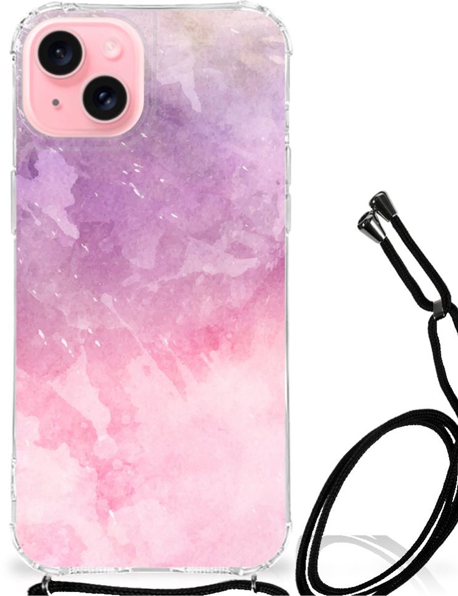 Back Cover iPhone 15 Plus Pink Purple Paint