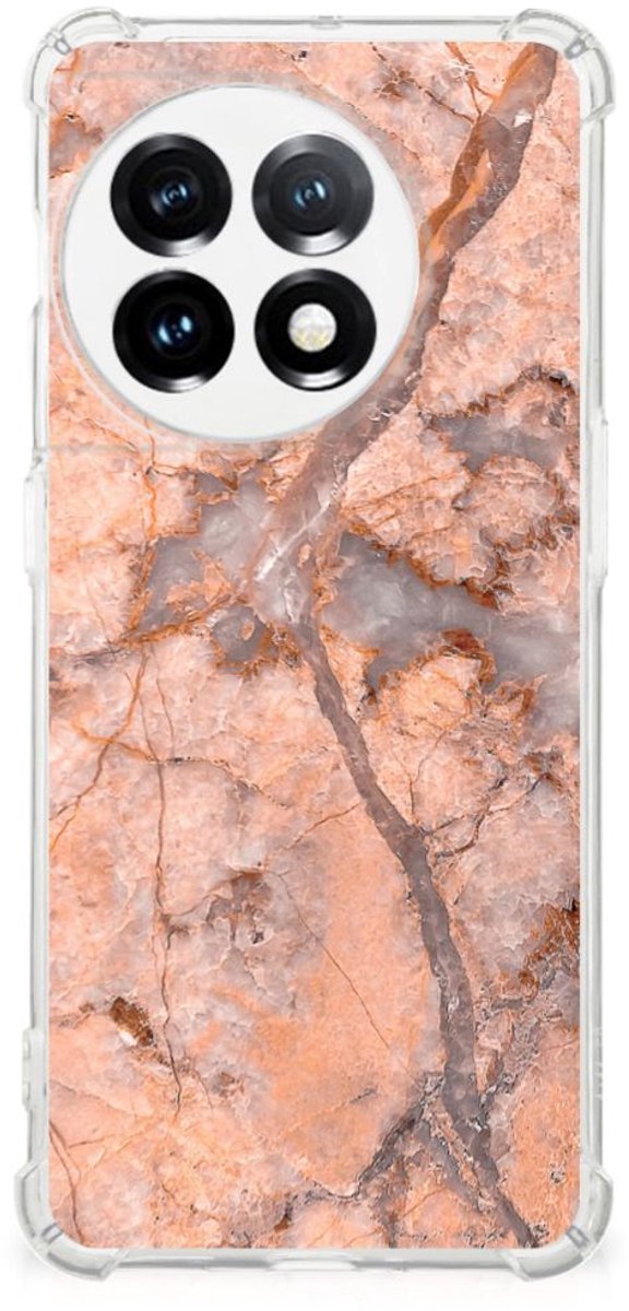 OnePlus 11 Anti-Shock Hoesje Marmer Oranje