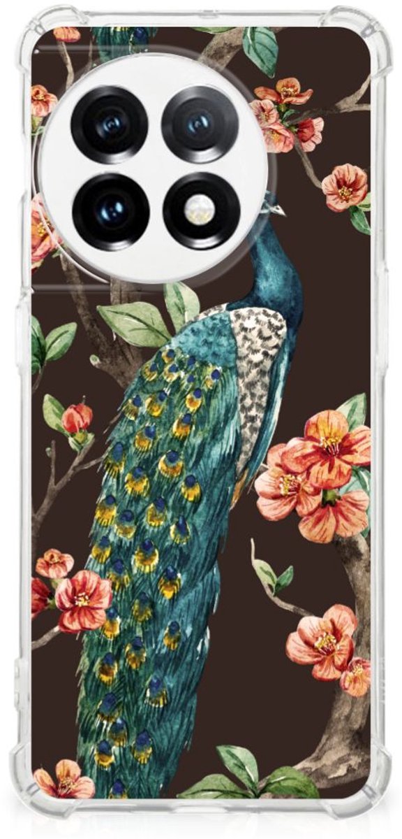 OnePlus 11 Case Anti-shock Pauw met Bloemen