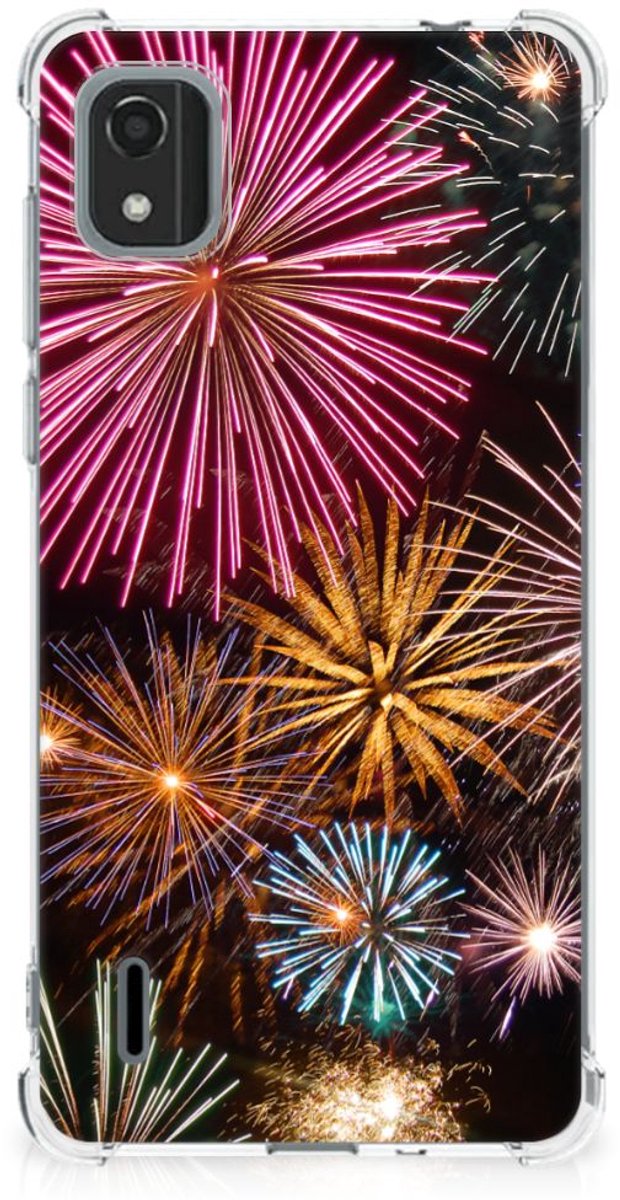 Nokia C2 2nd Edition Anti Shock Bumper Case Vuurwerk