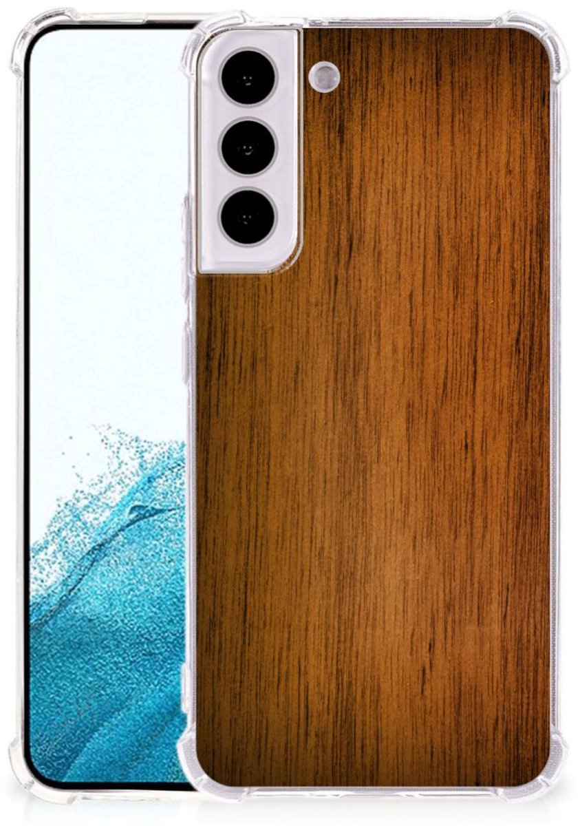 Samsung Galaxy S22 Plus Stevig Telefoonhoesje Donker Hout