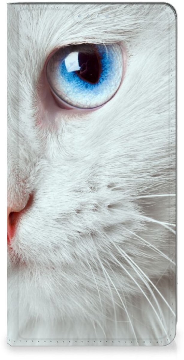 Motorola Moto G72 Hoesje maken Witte Kat