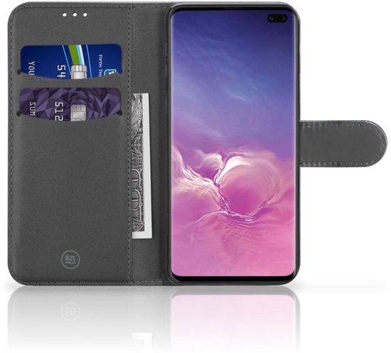 Portefeuille Samsung Galaxy S10 Plus Etuis Portefeuille Compatible avec Cuir Flip Cover Fermeture magnétique pour Étoiles