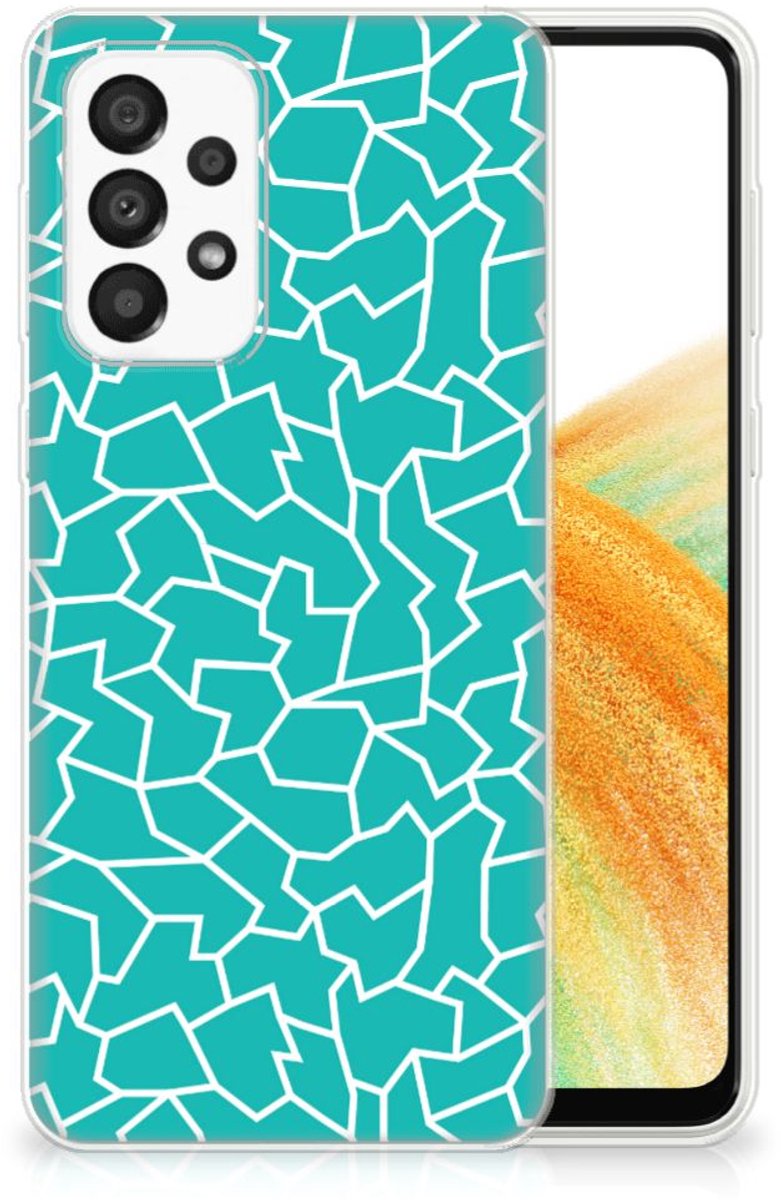 TPU Hoesje voor Samsung Galaxy A33 5G Hoesje maken Cracks Blue