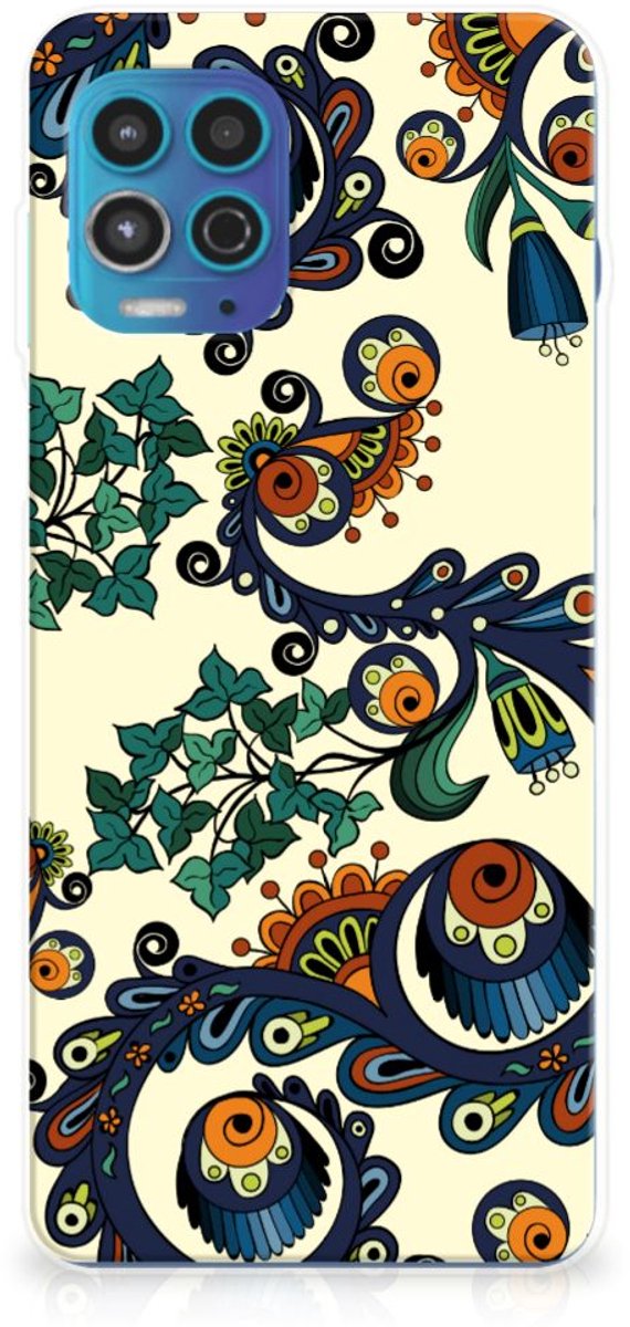 Siliconen Hoesje Motorola Moto G100 Barok Flower