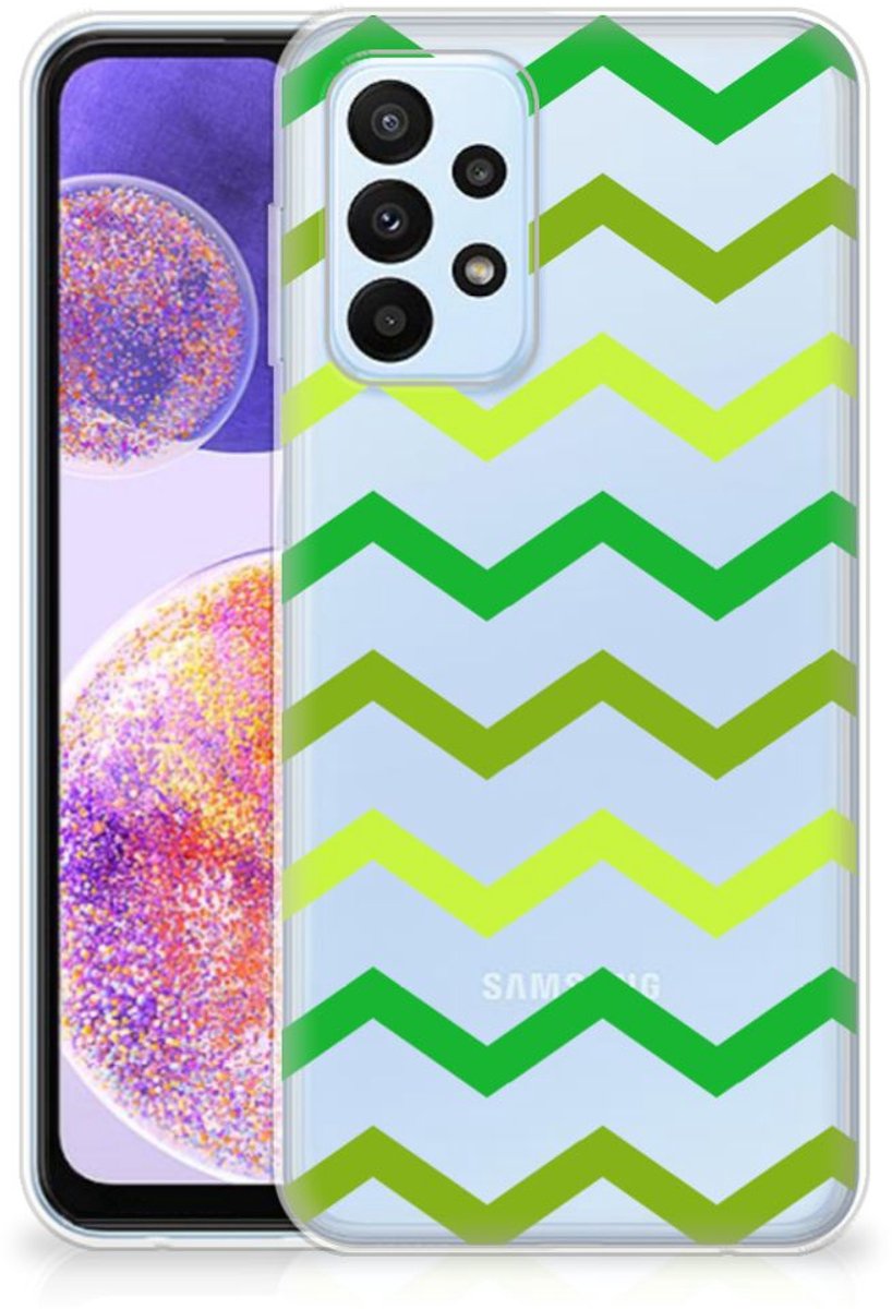 Samsung Galaxy A23 TPU bumper Zigzag Groen