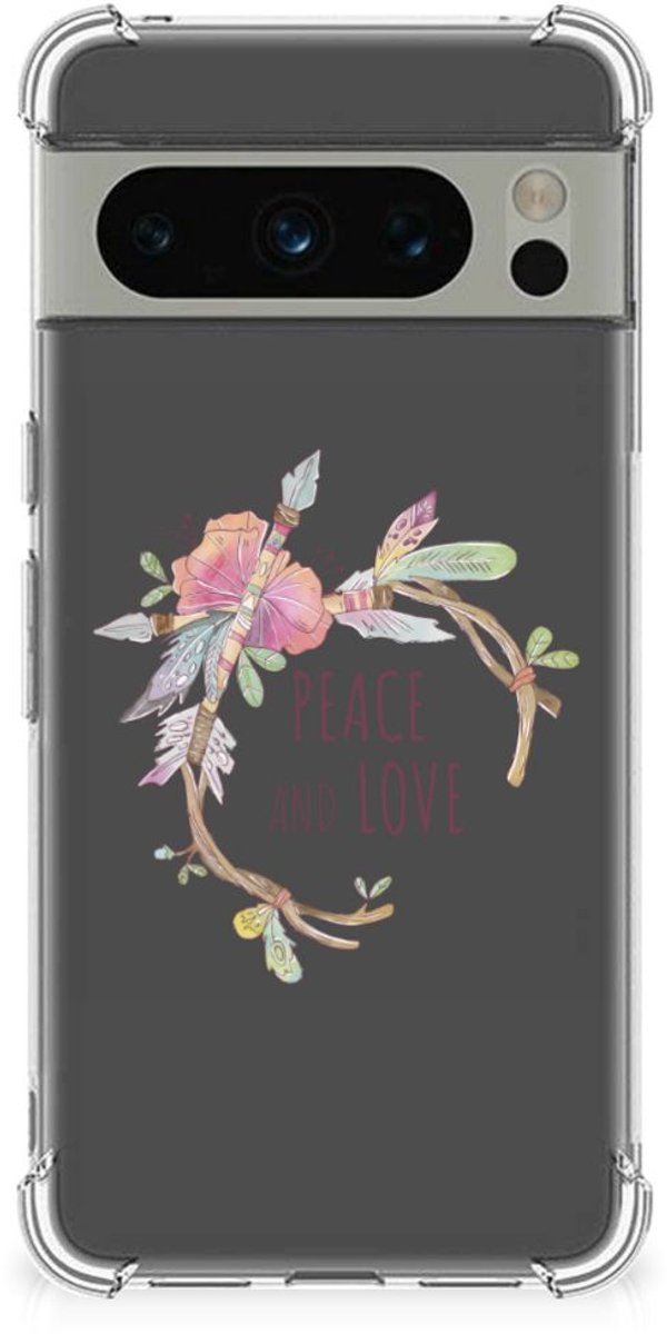 Back Cover voor Google Pixel 8 Pro Stevig Bumper Hoesje Boho Text