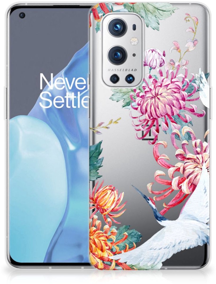 OnePlus 9 Pro TPU Hoesje Bird Flowers