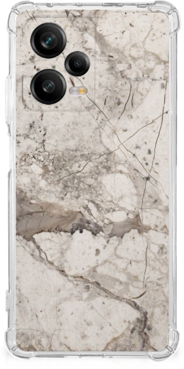 Xiaomi Redmi Note 12 Pro Plus Anti-Shock Hoesje Marmer Beige