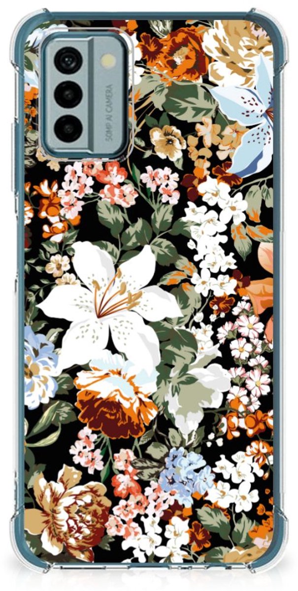 Case voor Nokia G22 Dark Flowers