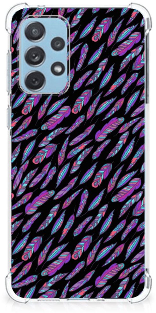 Samsung Galaxy A73 Doorzichtige Silicone Hoesje Feathers Color