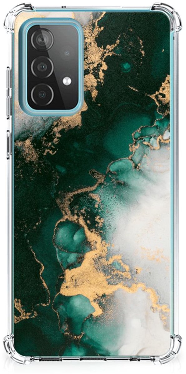 Anti-Shock Hoesje voor Samsung Galaxy A52 4G/5G Marmer Groen