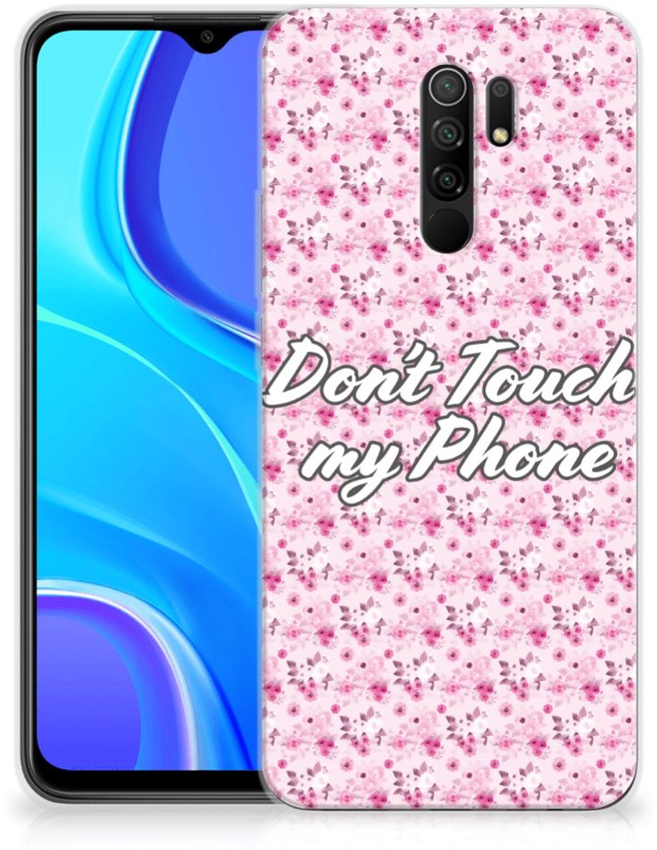 Xiaomi Redmi 9 Silicone-hoesje Flowers Pink DTMP