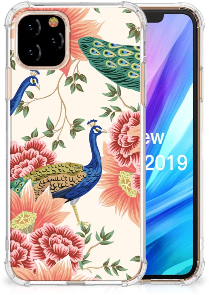 Case Anti-shock voor Apple iPhone 11 Pro Pink Peacock