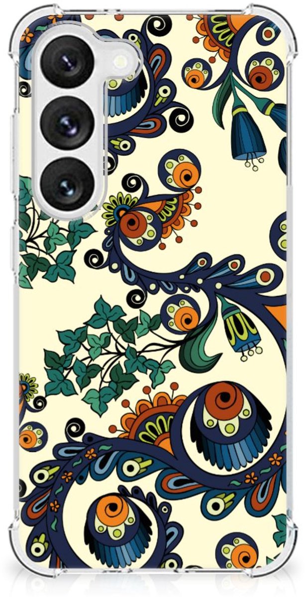 TPU Case Anti-Shock voor Anti Shock Case Samsung Galaxy S23 Barok Flower