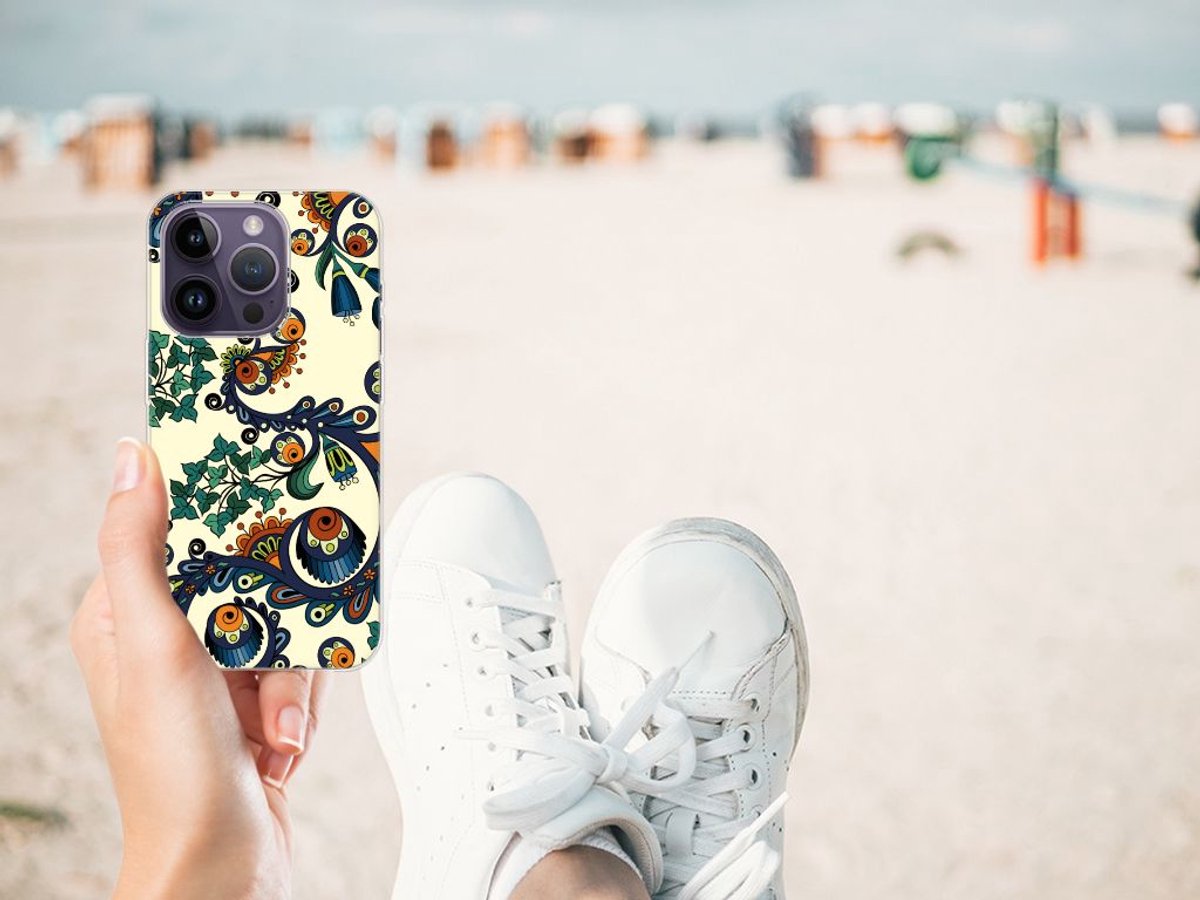 Siliconen Hoesje Apple iPhone 14 Pro Barok Flower
