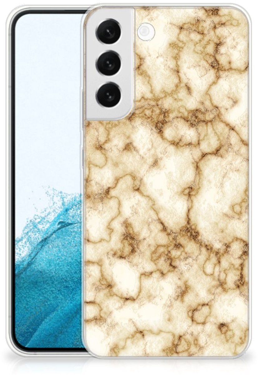 Samsung Galaxy S22 Plus TPU Siliconen Hoesje Marmer Goud