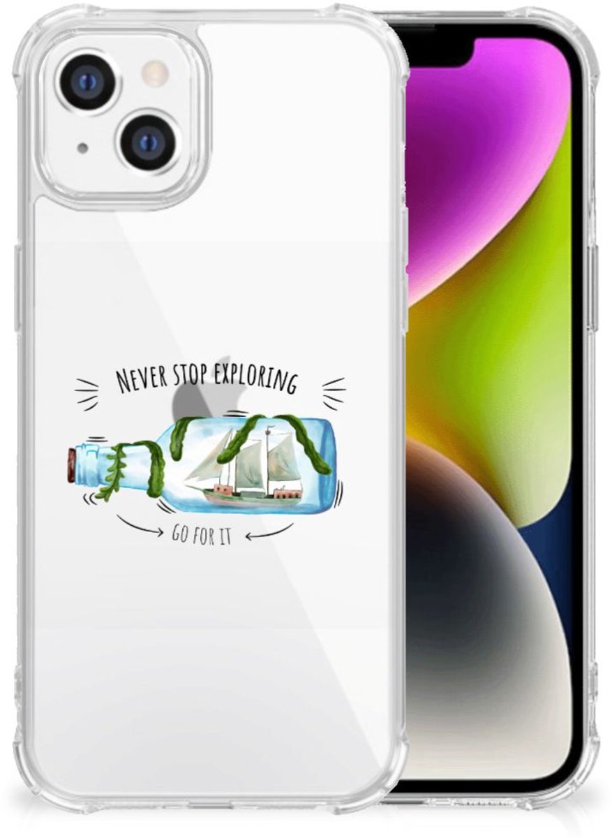iPhone 14 Stevig Bumper Hoesje Boho Bottle