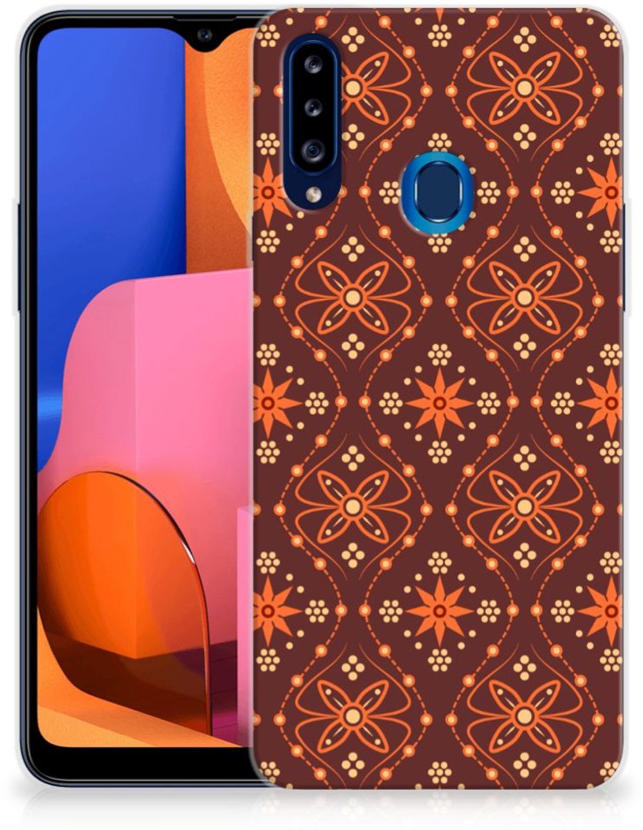 Samsung Galaxy A20s TPU bumper Batik Brown