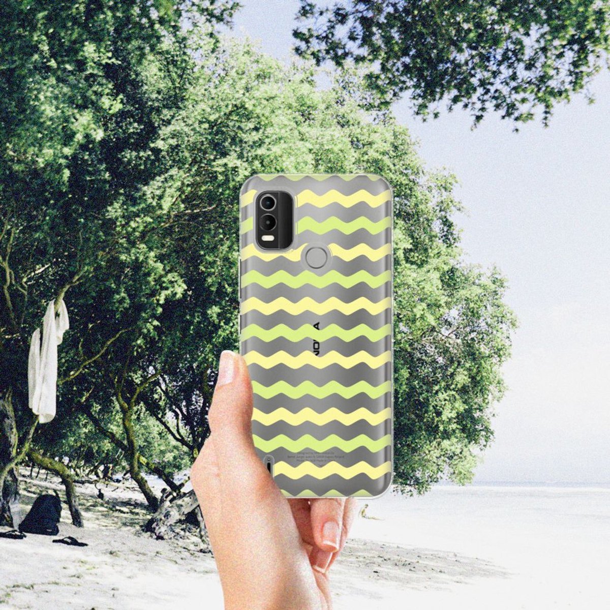 Nokia C21 Plus TPU bumper Waves Yellow
