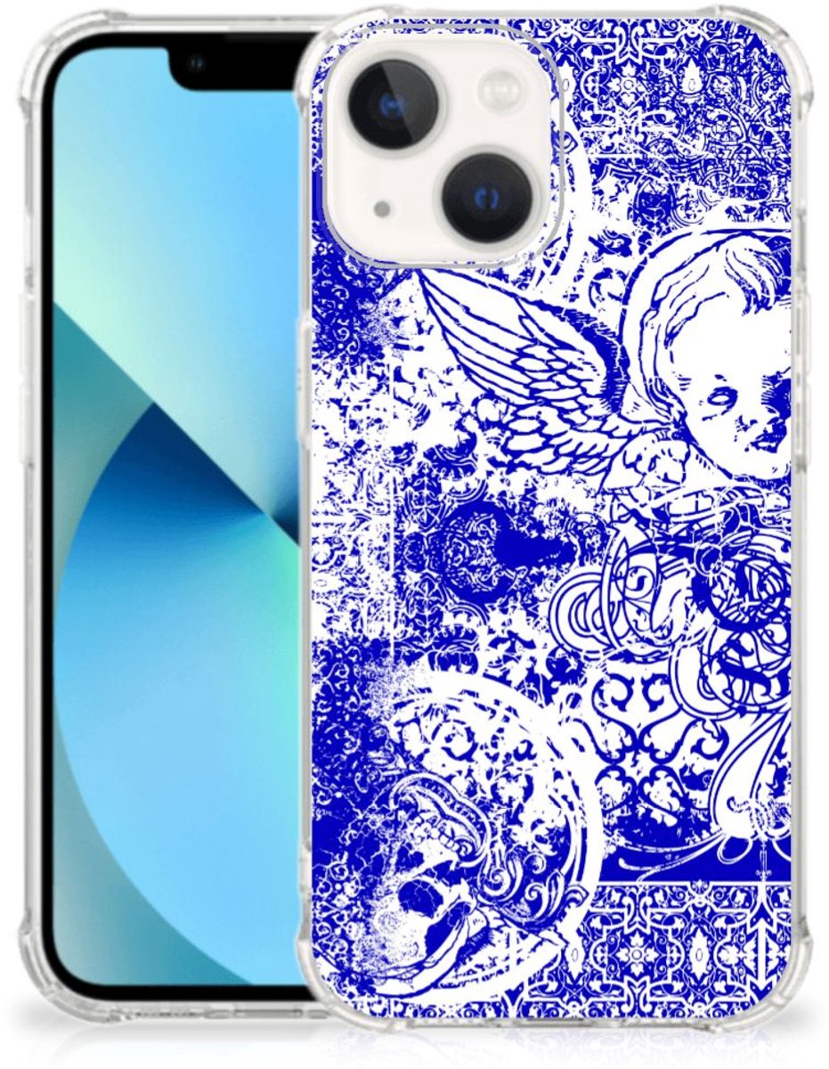Extreme Case iPhone 13 mini Angel Skull Blauw