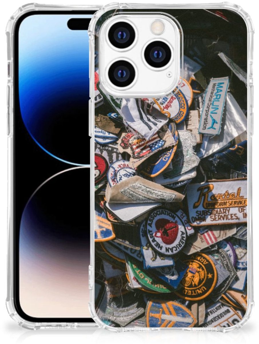 Apple iPhone 14 Pro Max Anti-shock Hoesje met foto Badges