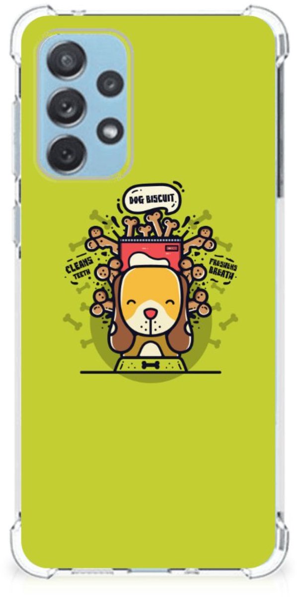 Samsung Galaxy A73 Stevig Bumper Hoesje Doggy Biscuit