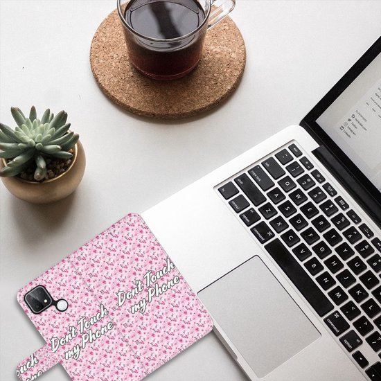 Bookcase OPPO A15 Case Fleurs Pink DTMP