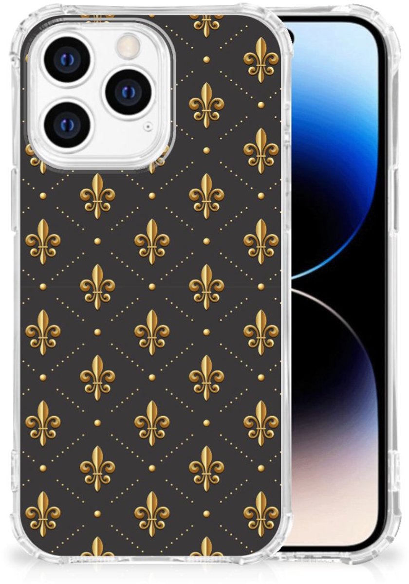 iPhone 14 Pro Doorzichtige Silicone Hoesje Franse Lelie