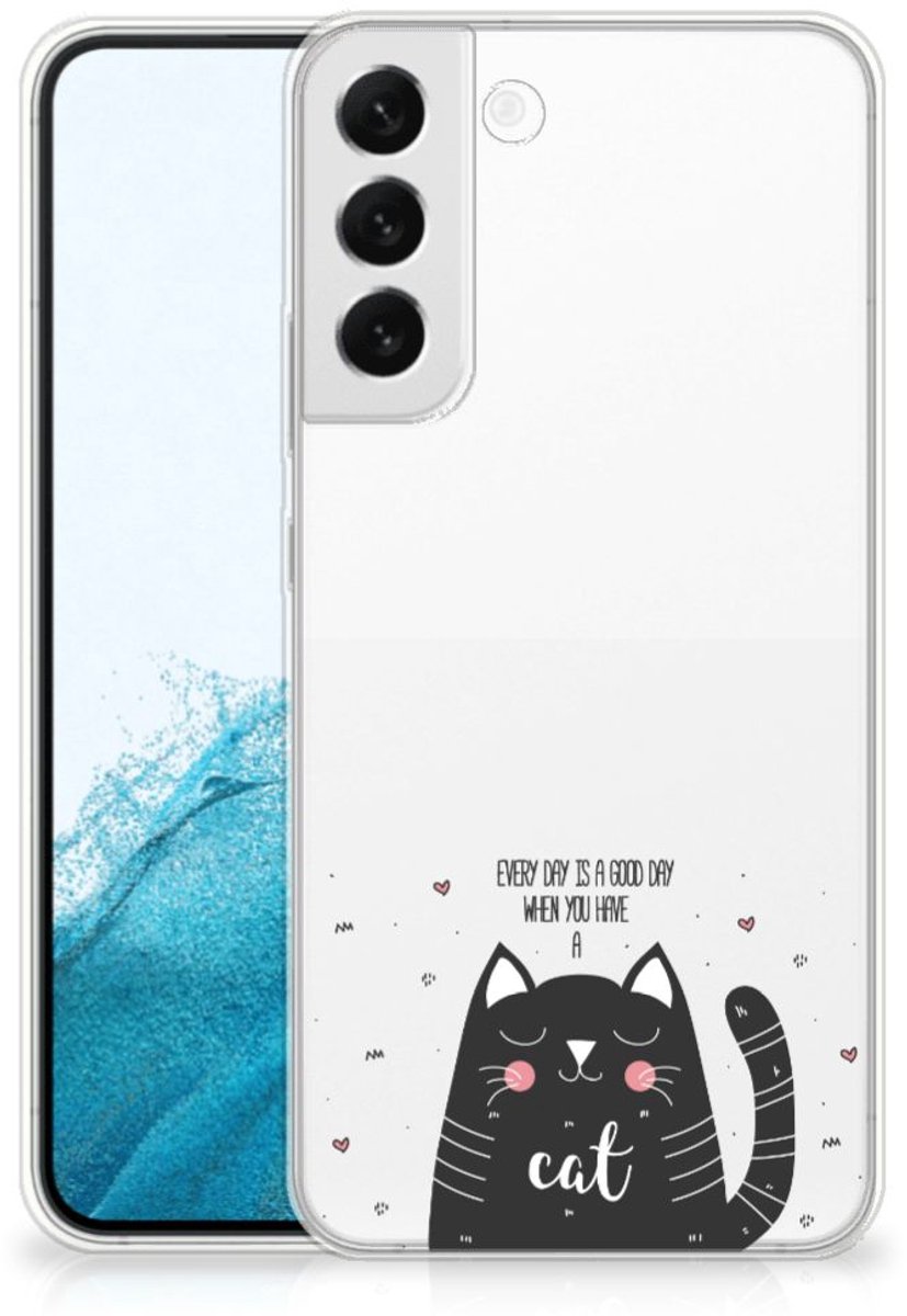 Samsung Galaxy S22 Plus Telefoonhoesje met Naam Cat Good Day
