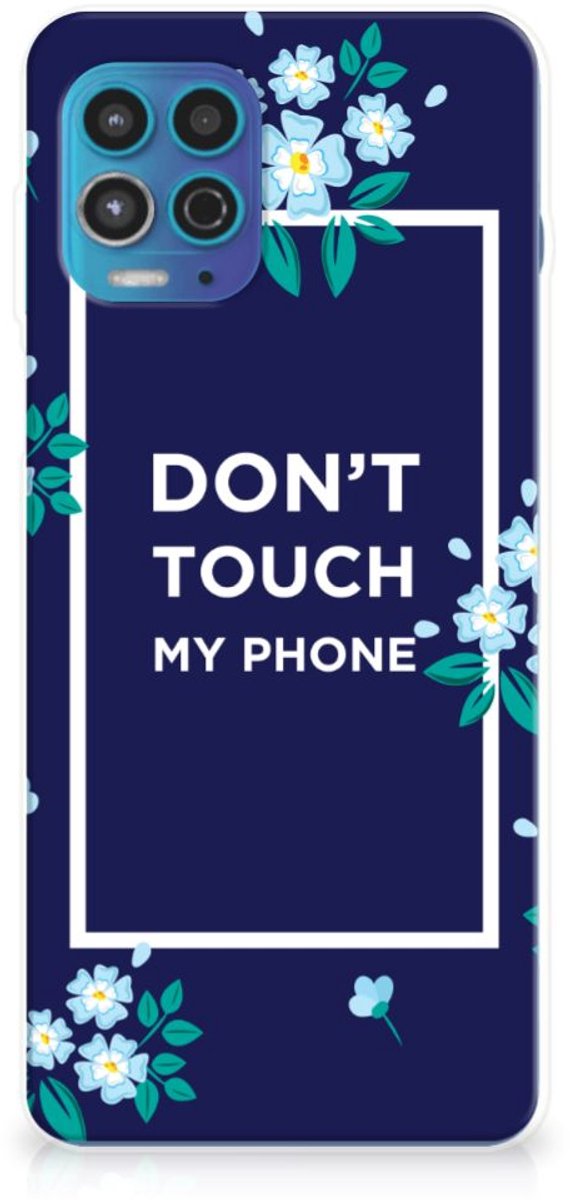 Motorola Moto G100 Silicone-hoesje Flowers Blue DTMP