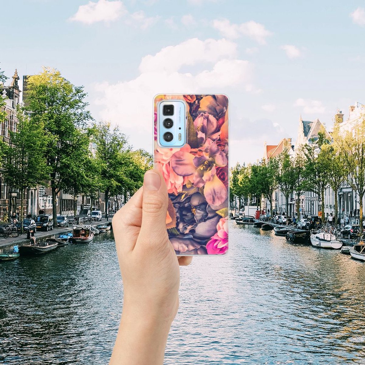 Motorola Edge 20 Pro TPU Case Bosje Bloemen