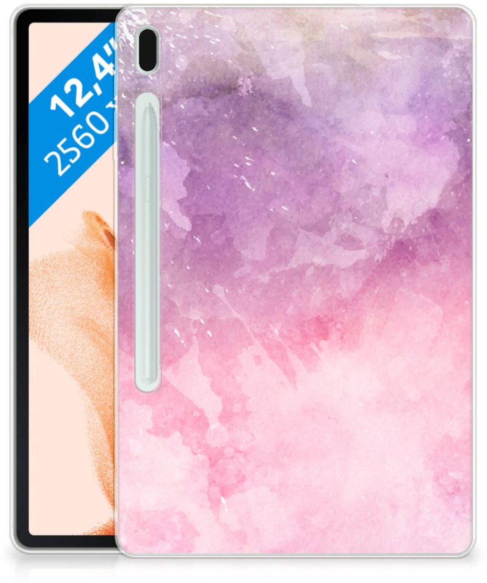 Tablethoes Samsung Galaxy Tab S7FE Pink Purple Paint