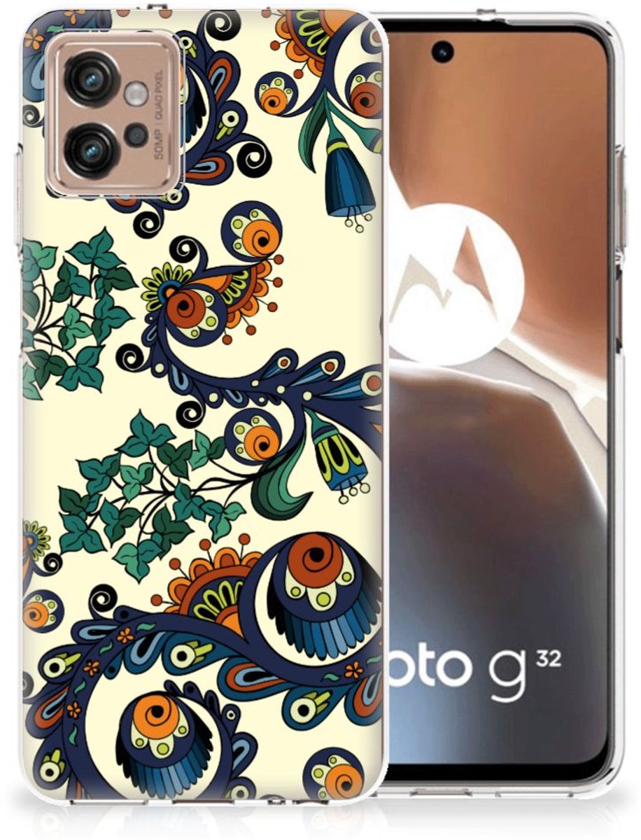 Siliconen Hoesje Motorola Moto G32 Barok Flower