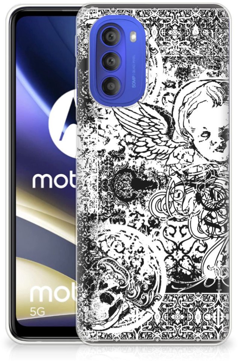Silicone Back Case Motorola Moto G51 5G Skulls Angel