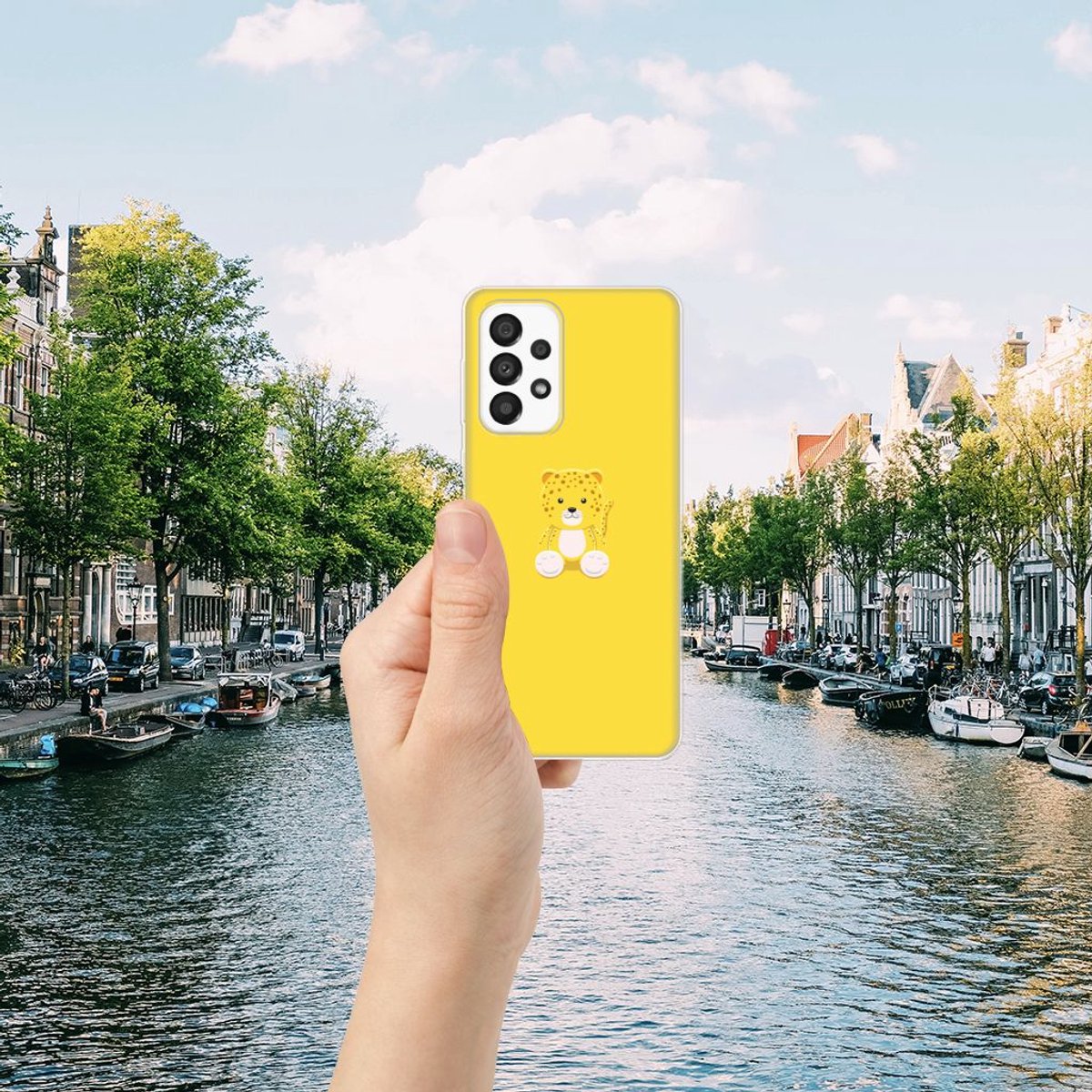 Samsung Galaxy A33 5G Telefoonhoesje met Naam Baby Leopard