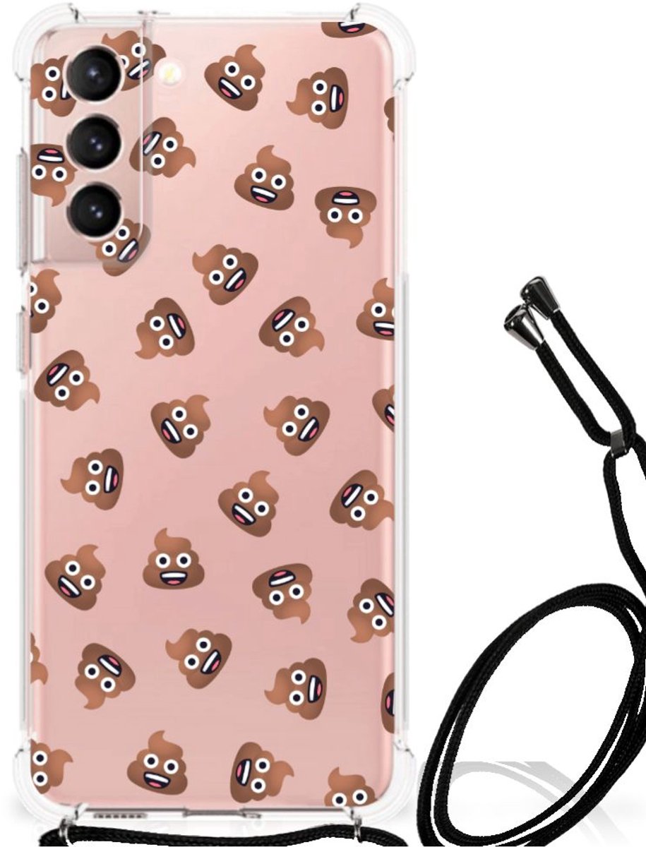 Doorzichtige Silicone Hoesje voor Samsung Galaxy S21 FE Poep Emojis