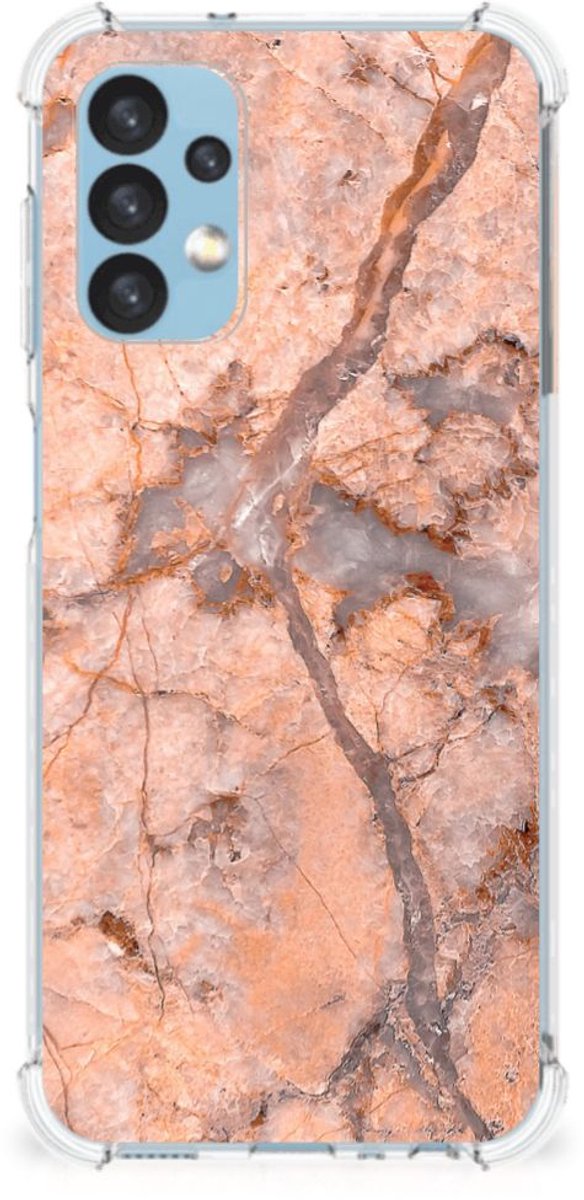 Samsung Galaxy A13 (4G) Anti-Shock Hoesje Marmer Oranje